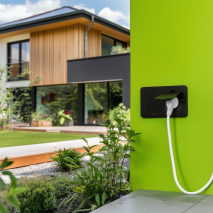 Brilagi - Venkovní vestavná podlahová dvojzásuvka IP55 černá obdélníkový