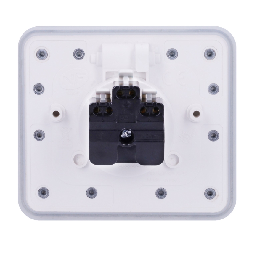 Brilagi - Venkovní vestavná podlahová zásuvka IP55 bílá obdélníkový