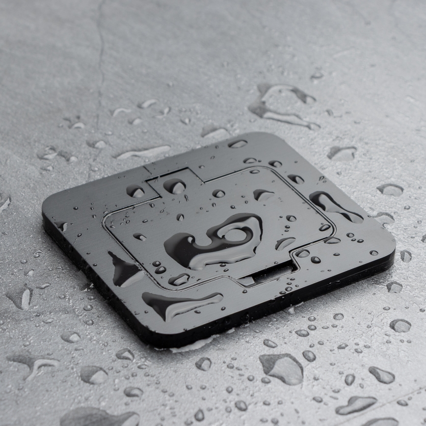 Brilagi - Venkovní vestavná podlahová zásuvka IP55 černá obdélníkový