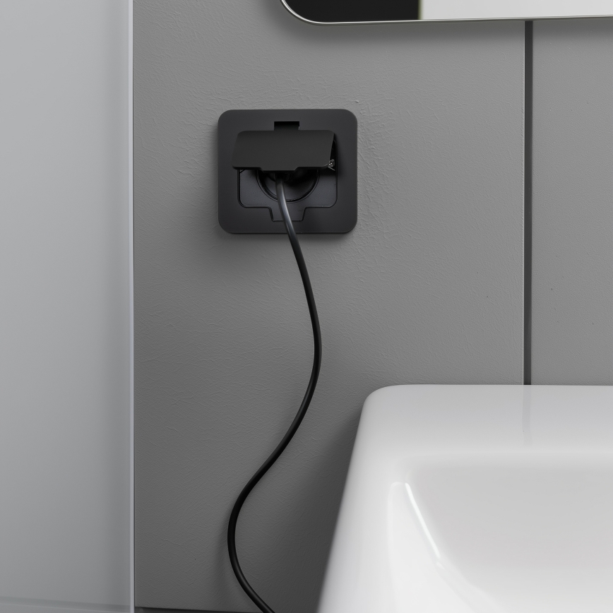 Brilagi - Venkovní vestavná podlahová zásuvka IP55 černá obdélníkový