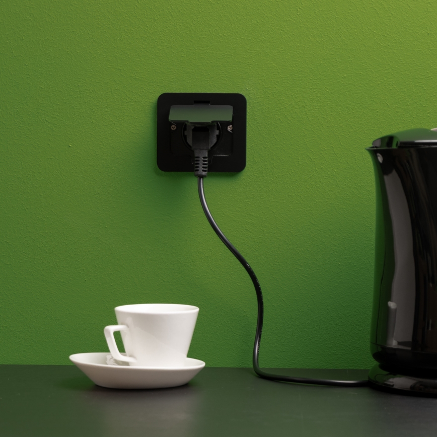 Brilagi - Venkovní vestavná podlahová zásuvka IP55 černá obdélníkový