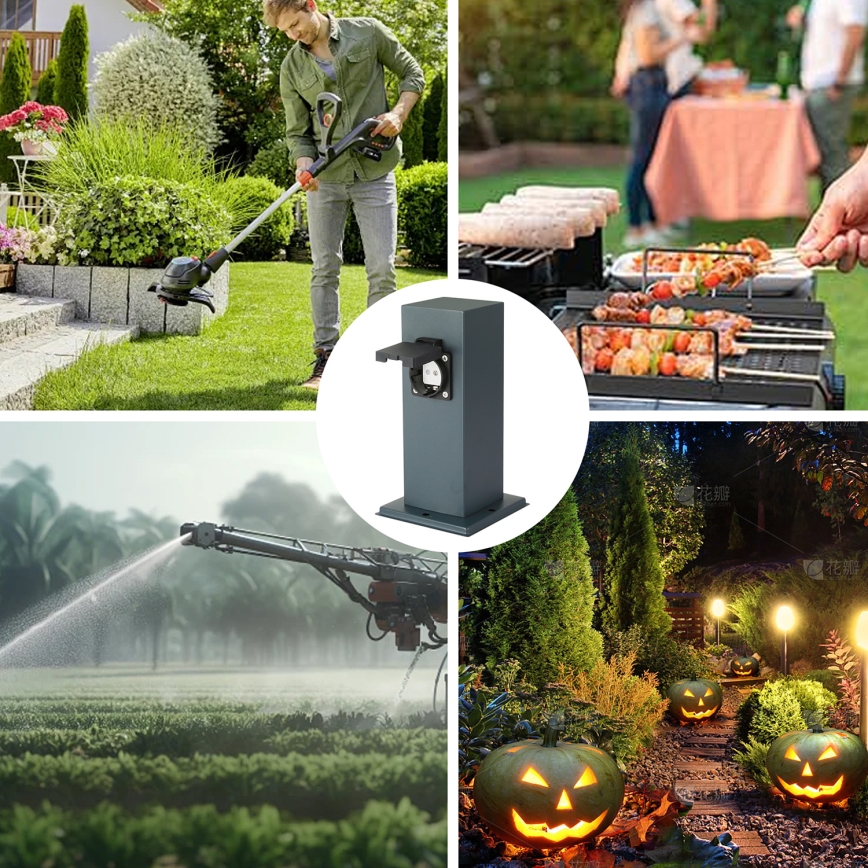 Brilagi - Venkovní zásuvkový sloupek PILLAR 1Z SCHUKO 230V IP44 antracit