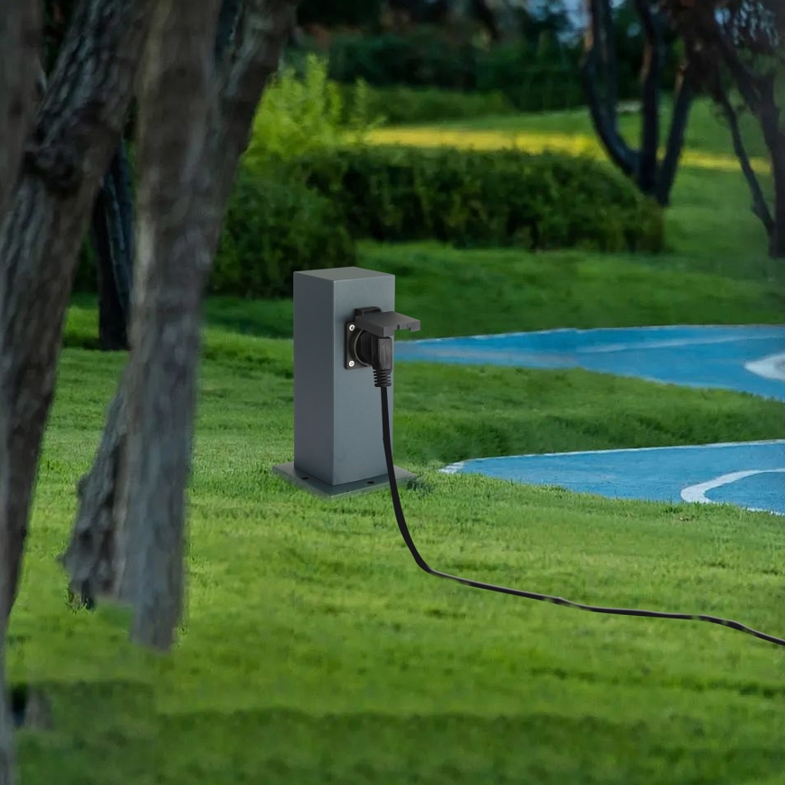 Brilagi - Venkovní zásuvkový sloupek PILLAR 1Z SCHUKO 230V IP44 antracit