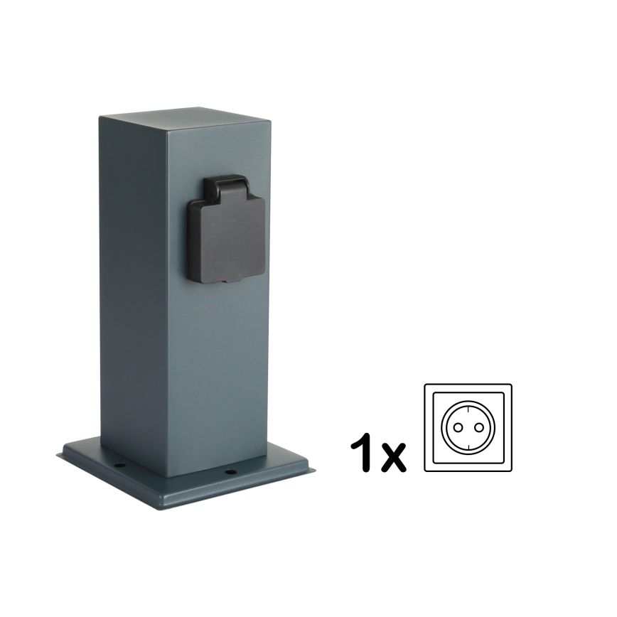 Brilagi - Venkovní zásuvkový sloupek PILLAR 1Z SCHUKO 230V IP44 antracit