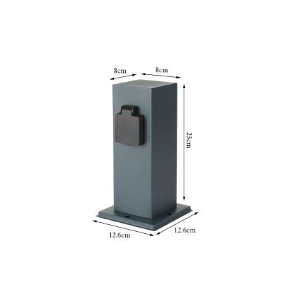 Brilagi - Venkovní zásuvkový sloupek PILLAR 1Z SCHUKO 230V IP44 antracit