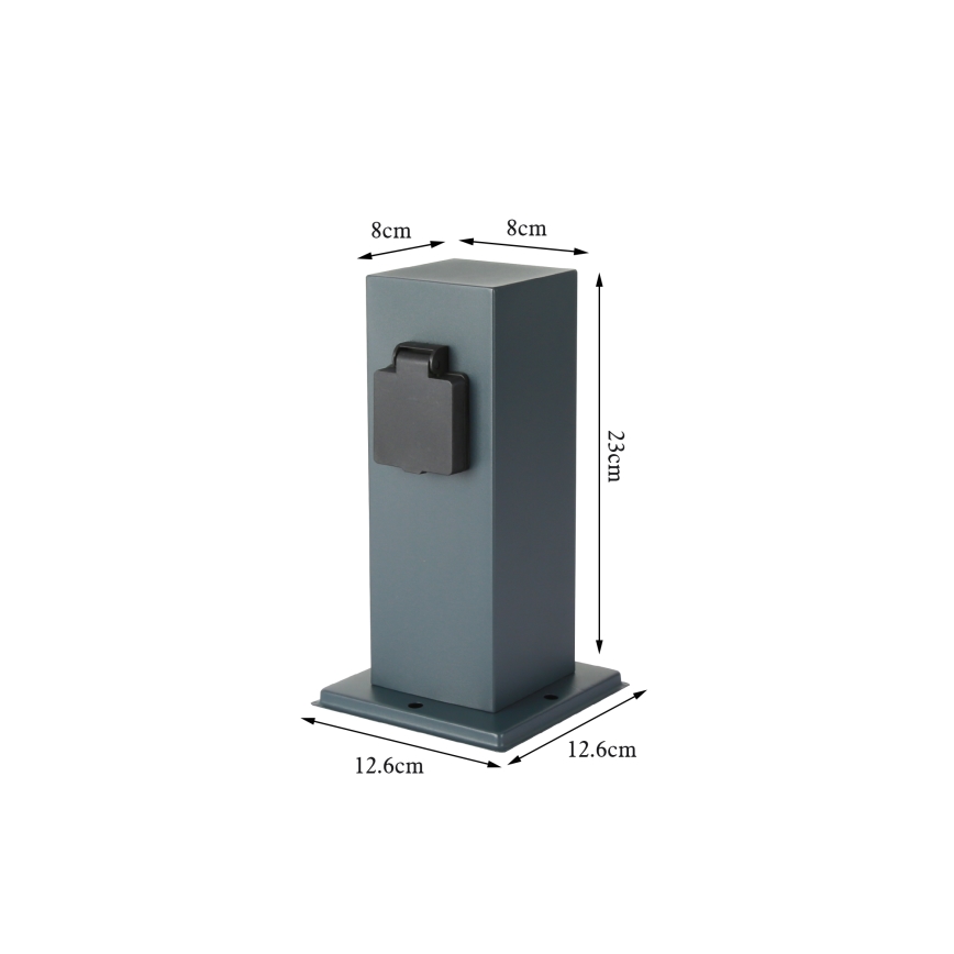 Brilagi - Venkovní zásuvkový sloupek PILLAR 1Z SCHUKO 230V IP44 antracit
