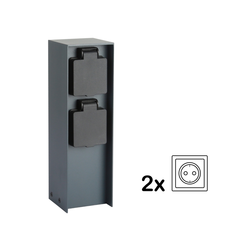 Brilagi - Venkovní zásuvkový sloupek PILLAR 2Z SCHUKO 230V IP44 antracit