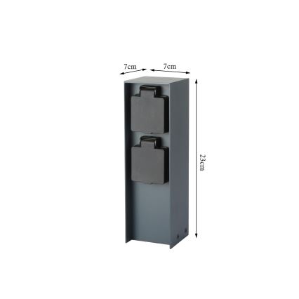 Brilagi - Venkovní zásuvkový sloupek PILLAR 2Z SCHUKO 230V IP44 antracit