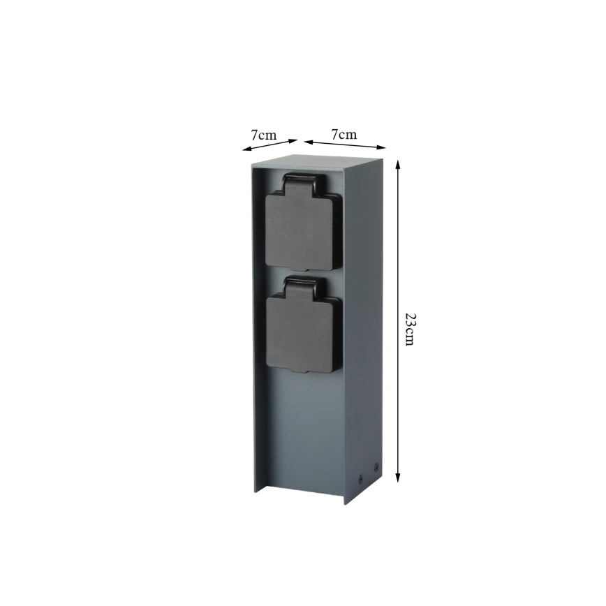 Brilagi - Venkovní zásuvkový sloupek PILLAR 2Z SCHUKO 230V IP44 antracit