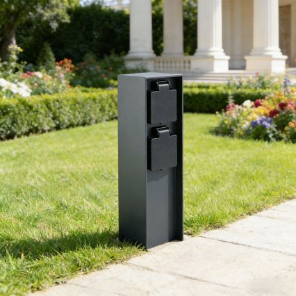 Brilagi - Venkovní zásuvkový sloupek PILLAR 2Z SCHUKO 230V IP44 antracit