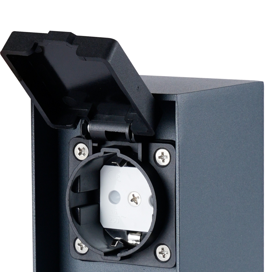 Brilagi - Venkovní zásuvkový sloupek PILLAR 2Z SCHUKO 230V IP44 antracit