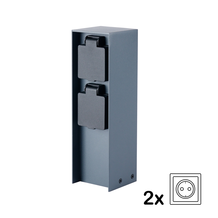 Brilagi - Venkovní zásuvkový sloupek PILLAR 2Z SCHUKO 230V IP44 antracit