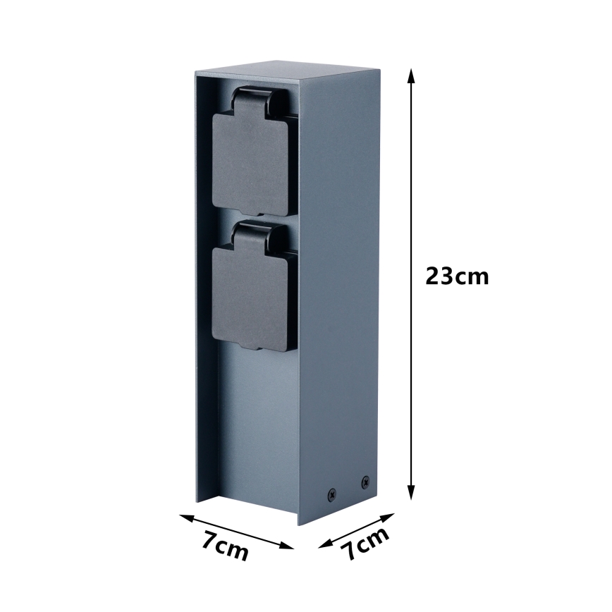 Brilagi - Venkovní zásuvkový sloupek PILLAR 2Z SCHUKO 230V IP44 antracit