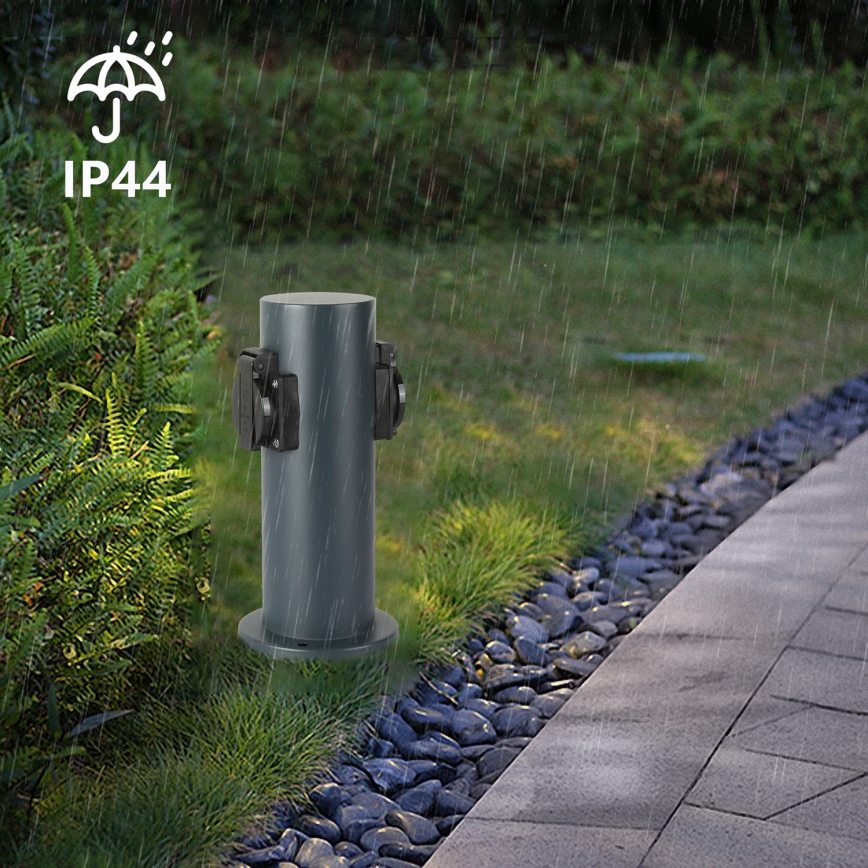 Brilagi - Venkovní zásuvkový sloupek PILLAR 2Z SCHUKO 230V IP44 antracit