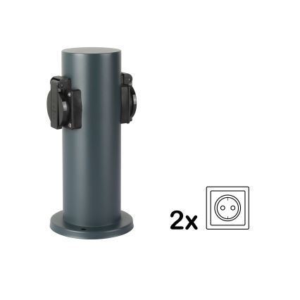 Brilagi - Venkovní zásuvkový sloupek PILLAR 2Z SCHUKO 230V IP44 antracit