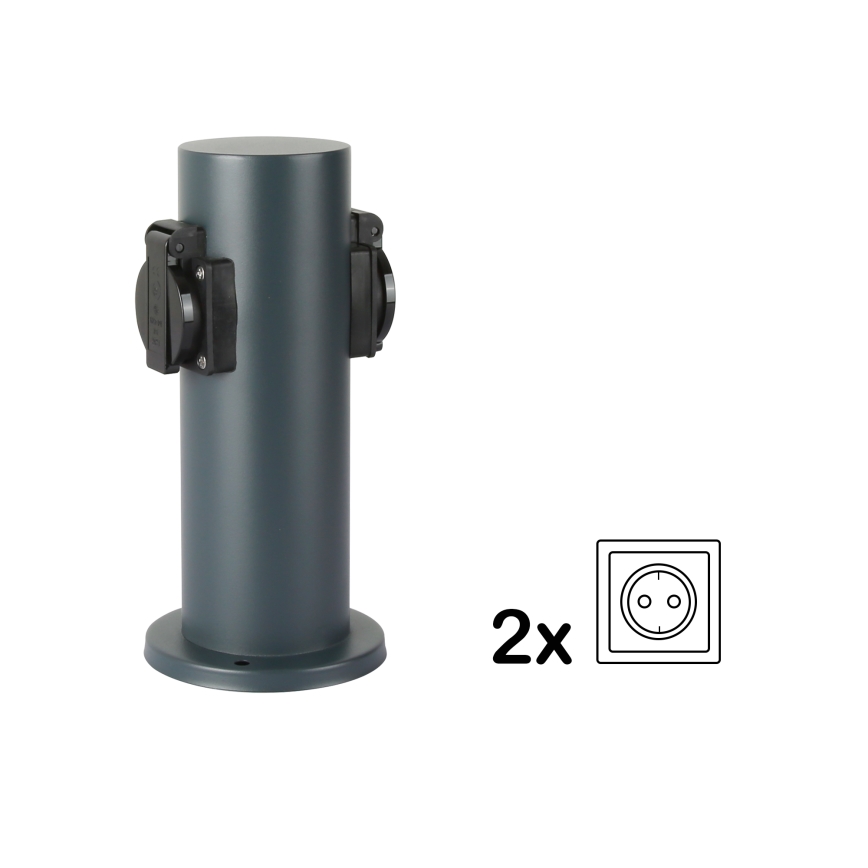 Brilagi - Venkovní zásuvkový sloupek PILLAR 2Z SCHUKO 230V IP44 antracit