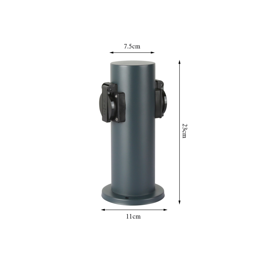 Brilagi - Venkovní zásuvkový sloupek PILLAR 2Z SCHUKO 230V IP44 antracit