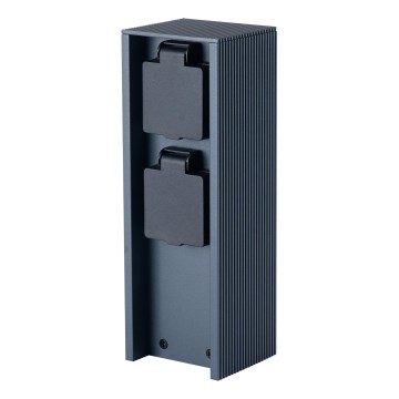 Brilagi - Venkovní zásuvkový sloupek PILLAR 2Z SCHUKO 230V IP44 antracit