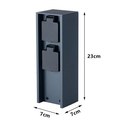 Brilagi - Venkovní zásuvkový sloupek PILLAR 2Z SCHUKO 230V IP44 antracit