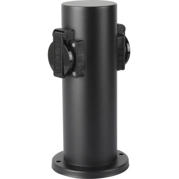Brilagi - Venkovní zásuvkový sloupek PILLAR 2Z SCHUKO 230V IP44 černá