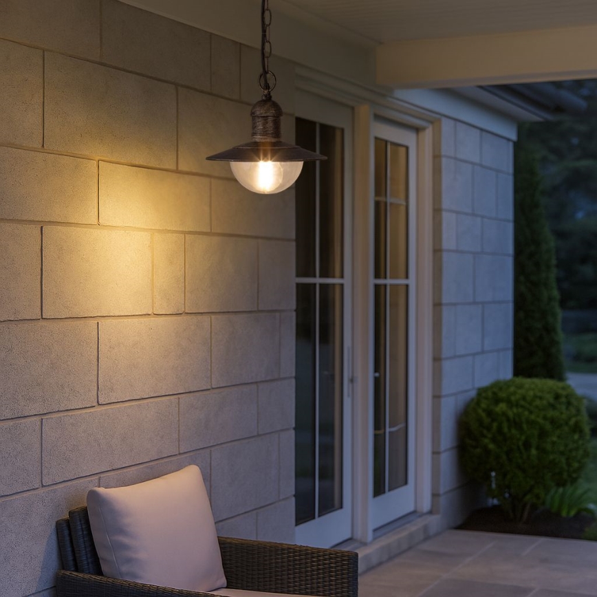 Brilagi - Venkovní závěsné svítidlo MOLDE 1xE27/60W IP44 bronzová/patina