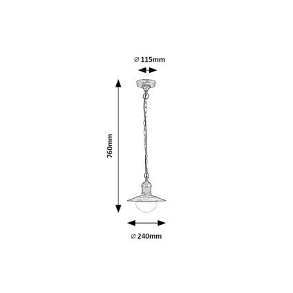 Brilagi - Venkovní závěsné svítidlo MOLDE 1xE27/60W IP44 bronzová/patina