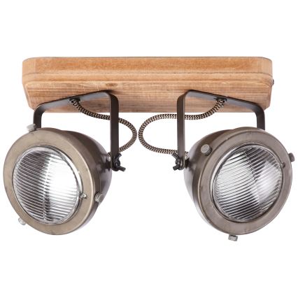 Brilliant - Bodové svítidlo CARMEN WOOD 2xGU10/5W/230V eukalyptus