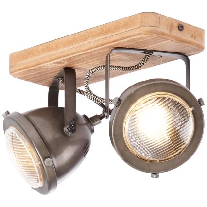 Brilliant - Bodové svítidlo CARMEN WOOD 2xGU10/5W/230V eukalyptus