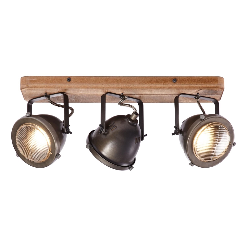 Brilliant - Bodové svítidlo CARMEN WOOD 3xGU10/5W/230V eukalyptus