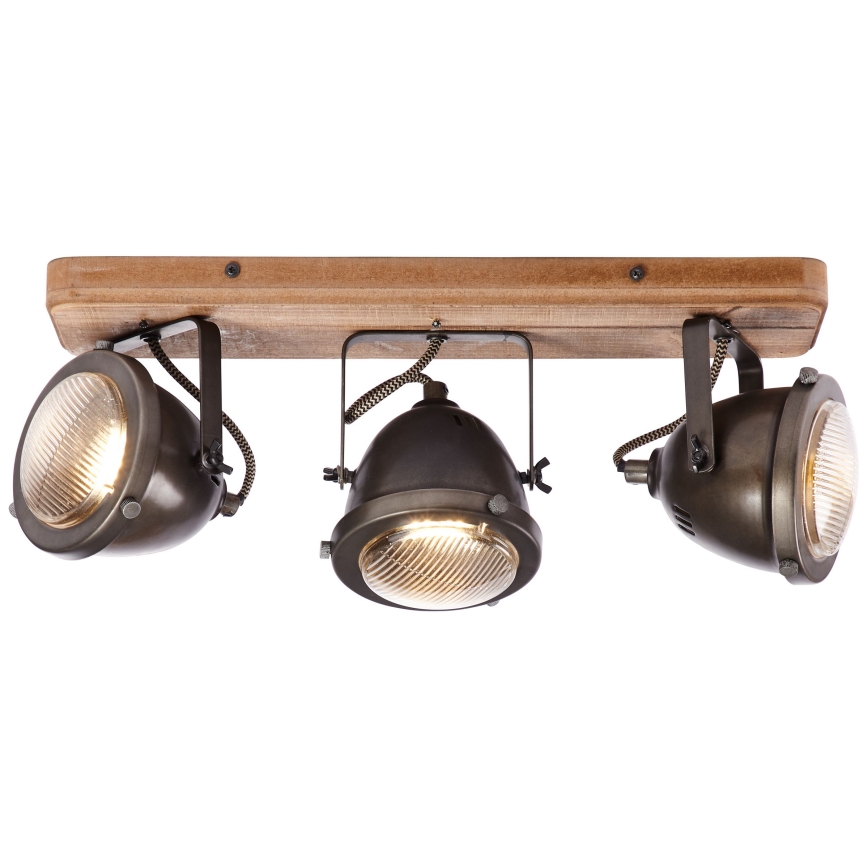 Brilliant - Bodové svítidlo CARMEN WOOD 3xGU10/5W/230V eukalyptus