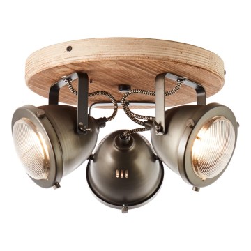 Brilliant - Bodové svítidlo CARMEN WOOD 3xGU10/5W/230V eukalyptus