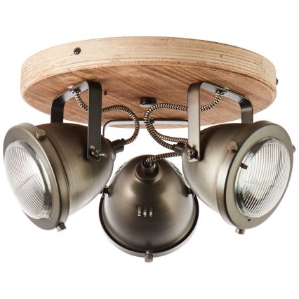 Brilliant - Bodové svítidlo CARMEN WOOD 3xGU10/5W/230V eukalyptus