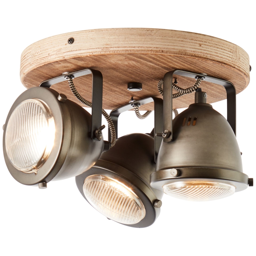 Brilliant - Bodové svítidlo CARMEN WOOD 3xGU10/5W/230V eukalyptus