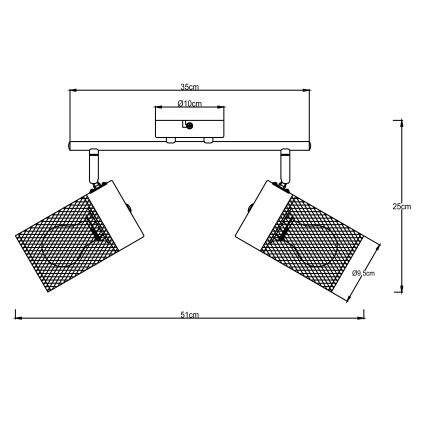 Brilliant - Bodové svítidlo KAMOLO 2xE27/40W/230V černá
