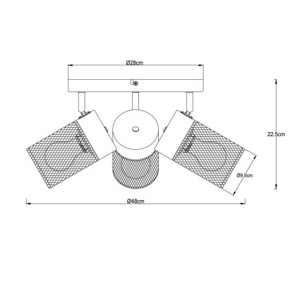 Brilliant - Bodové svítidlo KAMOLO 3xE27/40W/230V černá