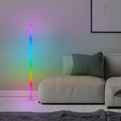 Brilliant - LED RGBW Stmívatelná stojací lampa NEELE LED/6,5W/230V bílá + dálkové ovládání