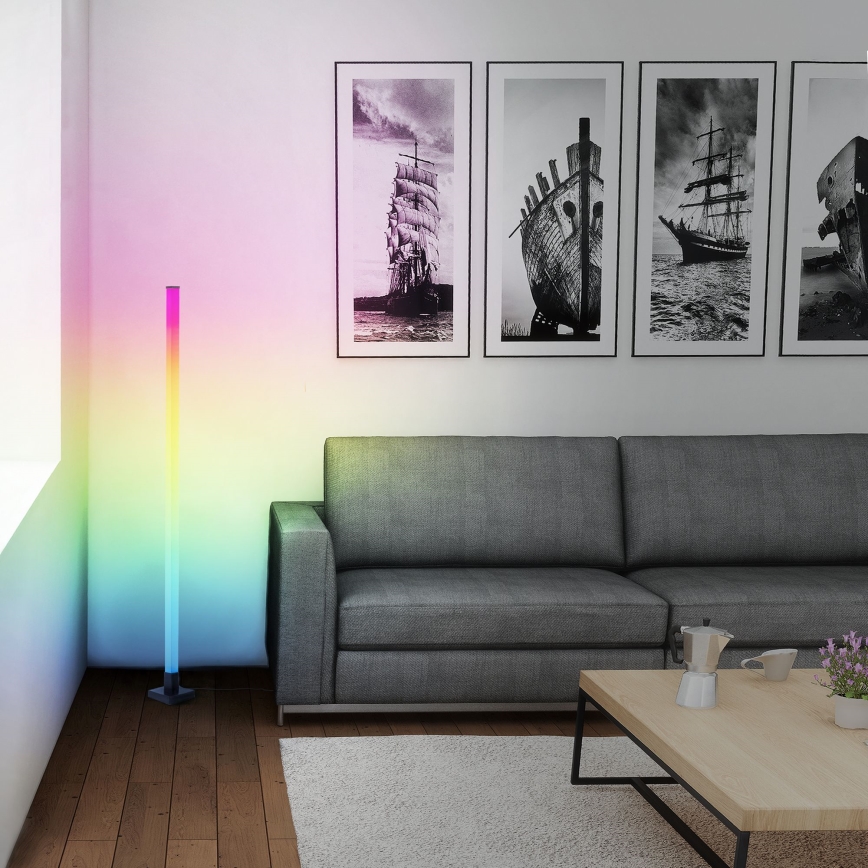 Brilliant - LED RGBW Stmívatelná stojací lampa NEELE LED/6,5W/230V černá + dálkové ovládání