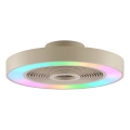 Brilliant - LED RGBW Stmívatelné stropní svítidlo s ventilátorem CATANIA LED/37W/230V 2700-6500K pr. 48,6 cm béžová + dálkové ovládání