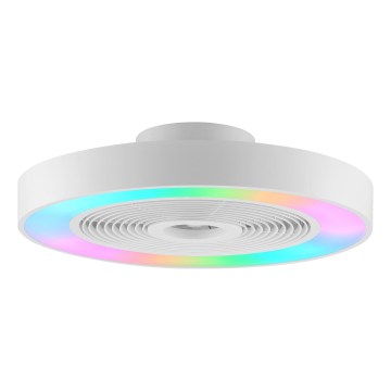 Brilliant - LED RGBW Stmívatelné stropní svítidlo s ventilátorem CATANIA LED/37W/230V 2700-6500K pr. 48,6 cm bílá + dálkové ovládání