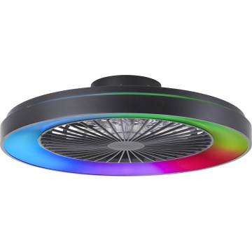 Brilliant - LED RGBW Stmívatelný stropní ventilátor MAZZARO LED/24W/230V 3000-6500K pr. 58 cm černá + dálkové ovládání