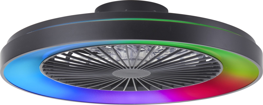Brilliant - LED RGBW Stmívatelný stropní ventilátor MAZZARO LED/24W/230V 3000-6500K pr. 58 cm černá + dálkové ovládání