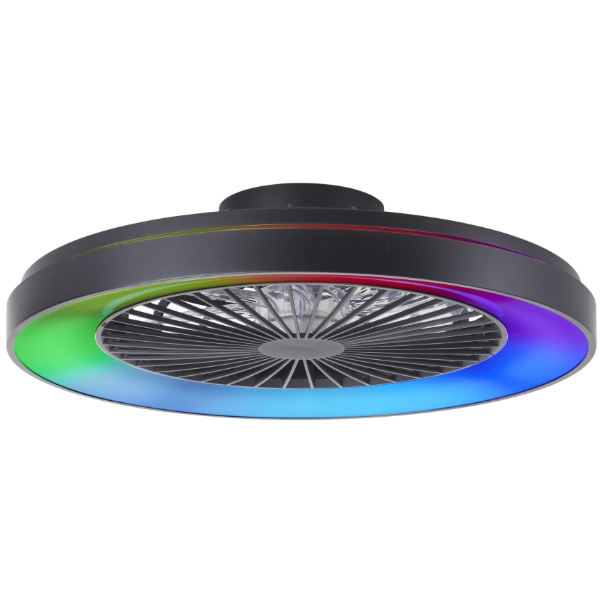 Brilliant - LED RGBW Stmívatelný stropní ventilátor MAZZARO LED/24W/230V 3000-6500K pr. 58 cm černá + dálkové ovládání