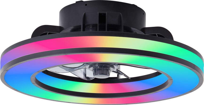 Brilliant - LED RGBW Stmívatelný stropní ventilátor MONDELLO LED/26W/230V 2700-6500K pr. 41 cm černá + dálkové ovládání