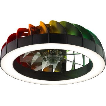 Brilliant - LED RGBW Stmívatelný stropní ventilátor se světlem FANORA LED/30W/230V 2700-6500K pr. 46 cm černá + dálkové ovládání