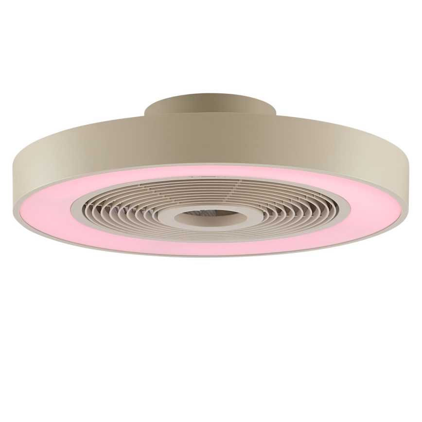 Brilliant - LED RGBW Stmívatelné stropní svítidlo s ventilátorem CATANIA LED/37W/230V 2700-6500K pr. 48,6 cm béžová + dálkové ovládání