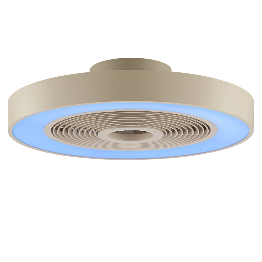 Brilliant - LED RGBW Stmívatelné stropní svítidlo s ventilátorem CATANIA LED/37W/230V 2700-6500K pr. 48,6 cm béžová + dálkové ovládání