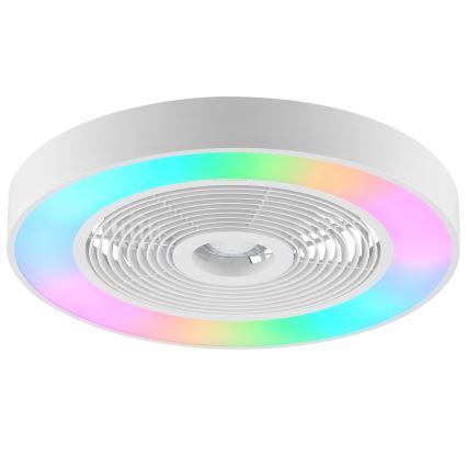 Brilliant - LED RGBW Stmívatelné stropní svítidlo s ventilátorem CATANIA LED/37W/230V 2700-6500K pr. 48,6 cm bílá + dálkové ovládání