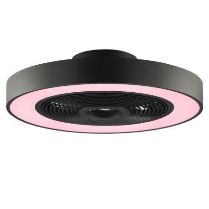 Brilliant - LED RGBW Stmívatelné stropní svítidlo s ventilátorem CATANIA LED/37W/230V 2700-6500K pr. 48,6 cm černá + dálkové ovládání