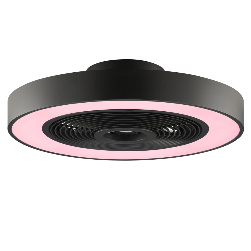 Brilliant - LED RGBW Stmívatelné stropní svítidlo s ventilátorem CATANIA LED/37W/230V 2700-6500K pr. 48,6 cm černá + dálkové ovládání
