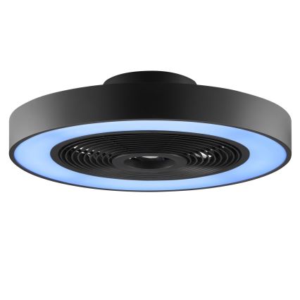 Brilliant - LED RGBW Stmívatelné stropní svítidlo s ventilátorem CATANIA LED/37W/230V 2700-6500K pr. 48,6 cm černá + dálkové ovládání